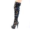 Pleaser - DELIGHT3004 Plateau overknee Laarzen - Blauw/Zwart Product image